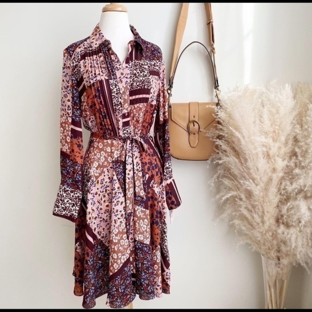 NWT multi color printed dress